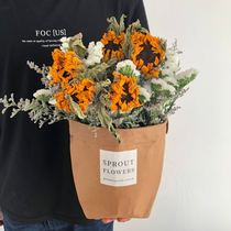 Starry Dried Flower set ins Nordic Washable kraft paper bag Decorative Rose Forget-me-not wheat pole Chrysanthemum bouquet