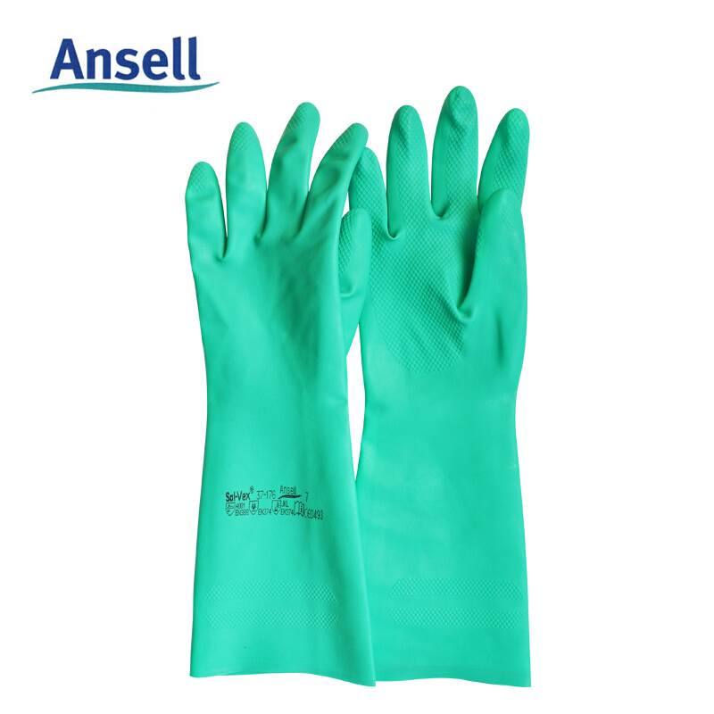 Ansell 37-176 Nitrile rubber chemical resistance oil resistance acid and alkali solvent industrial labor protection hand