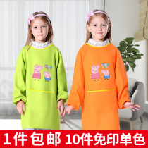 Childrens painting blouse Long sleeve apron waterproof anti-dressing Kindergarten art studio painting blouse custom logo