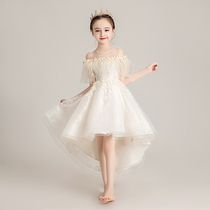 Girl princess dress puffy gauze childrens host catwalk evening dress girl wedding dress flower girl piano performance dress