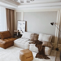 Nordic expression leather single sofa square lofty lazy Piedmont minimalist industrial style living room combination sofa