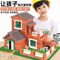Students children little masons building building building houses toys simulation bricks boys holiday gifts