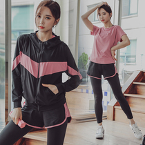 Fitness suit suit quick-drying womens gym yoga suit sports suit 2019 autumn and winter net red loose large size tide