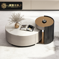 Italian Style Light Extravagant TV Cabinet Tea Table Composition Marble Villa Furniture Net Red Modern Minima Livingroom Rock Plate a few