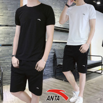 Anta sports suit Mens fitness clothing summer quick-drying leisure sportswear mens short-sleeved shorts running two-piece set