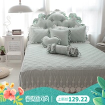 Modal fiber padded bed skirt mat Solid color Princess style Lace bedspread 1 51 8m soft mat