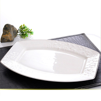 Cisxiang Ceramic Plate Ceramic Fish Pan Ceramic Steamed Fish Pan Double Ear Fish Pan Oversized Grilled Fish Pan Glaze Lower Color