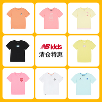 (Clearance)New Balance nb Childrens Clothing Boys and Girls 4~14 Years Old Summer Short Sleeve Breathable Sports T-Shirt