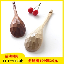 Motian Lane long-handled wooden spoon Korean style rice spoon spoon turtle shell carving spoon solid wood tableware