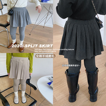 Salted eggs Shrimp Rice New Autumn Winter Girl Pure Cotton Cashmere Mulled Two Dress Pants Baby Foreign Air Hitting Bottom Pants