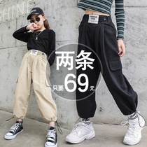 Girls pants Autumn overalls Childrens middle and large childrens spring new casual girls 12-year-old spring and autumn trousers
