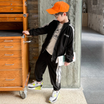 Boys autumn suit New 2021 foreign style childrens clothing handsome Korean casual Net red fashionable boy clothes