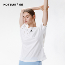 hotsuit after show new short sleeve T-shirt female spring new sexy yoga training backless fitness top