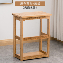 Mobile small coffee table tea table side cabinet side corner solid wood living room tea table kettle rack bucket shelf bucket shelf