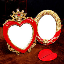 Wedding European dressing mirror womens wedding mirror red set dowry bride dowry makeup mirror wedding supplies