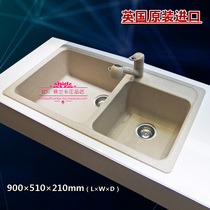 Franca sink SRG620 natural granite kitchen sink UK imported large double trough upper basin