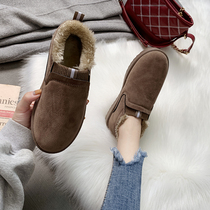 Pregnant womens shoes womens winter plus velvet warm non-slip soft bottom slip-on cotton shoes mother casual shoes old Beijing cloth shoes
