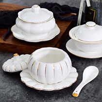Phnom Penh Ceramic cutlery Nest Snow Clams Pumpkin Water stew Sugar Water Sweet Silver Ear Fish Glue Bowls Steamed Egg Bowl Stew