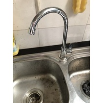 Kitchen faucet hot and cold 304 stainless steel dish sink sink can rotate single hole single cold faucet