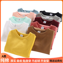 Childrens base shirt Cotton 2021 Spring and Autumn Mid-Big Childrens Wear Boy Autumn Round Neck T-shirt Baby Long Sleeve Top