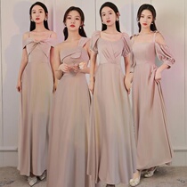 Out Rental High-end Satin Bridesmaid Service Temperament 2022 New Summer Champagne Wedding Sister Group Choral Dress