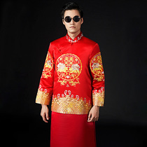 Mens groom 2021 summer new toast suit New Chinese wedding mens Xiuhe suit Tang suit happy suit Dragon and phoenix coat