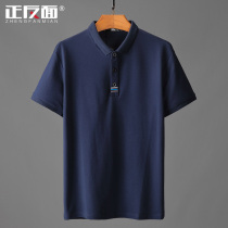 Summer solid color mens short sleeve T-shirt lapel polo shirt short sleeve men slim collar half sleeve top Tide D