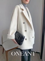 Light luxury premium DIN grade imported Suli alpaca double-sided cashmere woolen coat small man coat womens short