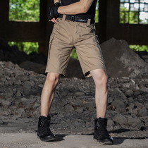 Summer outdoor military fans tactical shorts sports multi-pocket overalls mens breathable anti-splashing wear-resistant five-point pants