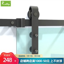 Rally Glass barn door Hanging rail Sliding door Sliding door Sliding rail No lower rail Hanging door track accessories full set