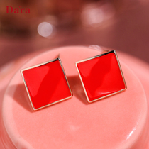 Della personality geometric diamond earrings female simple earrings 2021 New Tide retro European and American Joker earrings