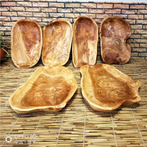 New plate natural shape household fir Japanese tray wooden light luxury dried fruit plate plum table tableware