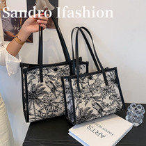 Sandro Ifashion burst one shoulder tote bag canvas womens bag 2021 new handbag mobile wallet