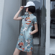 Loose little cheongsam 2021 new young model modified Chinese style girl Summer national tide dress