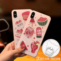 iPhone xsmax phone case xs fresh powder shell silicone set Apple x fruit iPhone8 7plus personality