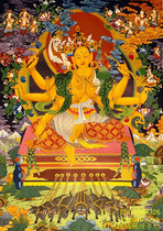 Tibetan Buddha Kama Nepal Lama Mine Color Pure Gold Hand-painted View Religious Support Thangka Mori