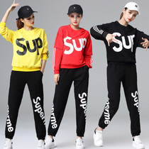 New Square sports long sleeve dance clothing hip hop drag dance team performance clothes loose leisure home 2021