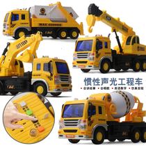 Childrens crane sliding car Excavator Educational toy Inertial storytelling transport Large music early education engineering car