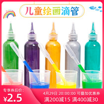 Blow Painting Dropper Plastic Scale Infant Teach Kindergarten Science Experiment Pastedropper Disposable Plastic Drop Drawing Straws