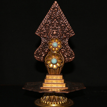 Nepals handmade three basic food pieces of Ma pure copper Doma total collection of large tantric Buddhist instruments