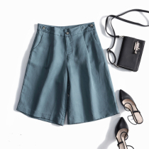 Another cattle product Japanese single vitality and girlish atmosphere loose high waist A-line wide-leg shorts solid color five-point pants women