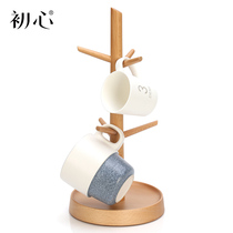 european style tabletop draining cup holder household tea cup holder mug hanger coffee cup glass glass shelf wood