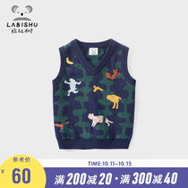 Price 79 boys knitted vest male baby vest foreign Rabbi tree childrens clothing baby waistcoat