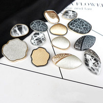 Fashionable metal button irregular shaped big button French cashmere coat trench coat skirt decoration