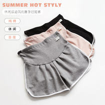 2019 spring summer new pregnant women yoga shorts fitness running pure cotton elastic high waist tobellied pants with underpants to wear
