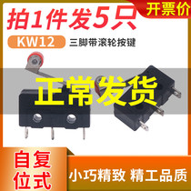 Stroke switch limit 3-foot jiggle short handle with roller point motion button power supply self-reset open and close KW12