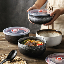 Japanese style instant noodle bowl large ceramic lunch box to work with Rice Bowl student dormitory breakfast noodles bowl chopsticks set single individual