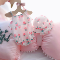 Baby clothes womens summer clothes 6 triangle Princess suspenders climbing clothes 3 months baby 8 one-piece clothes 9 ha clothes