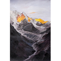 Tong Derecorded Golden Canyon Realistic Cloth Surface Oil Painting Living Room bedroom Decorative Painting Collection Pure Hand Plotter