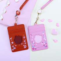 Cute fortune cat card set multi card Puppi girl bus subway access control student campus citizen card badge cover